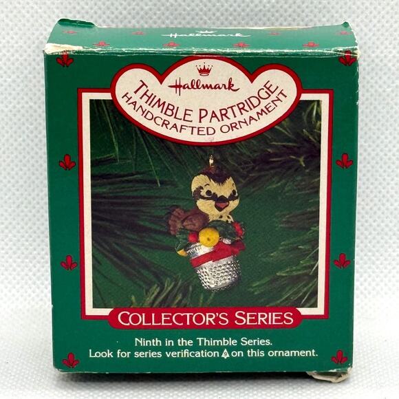 1986 Hallmark Thimble Partridge #9 Ornament Collector’s Series Miniature MIB - Picture 1 of 6